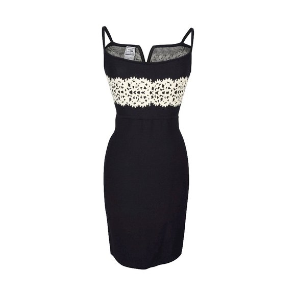 herve leger black and white bandage dress Herve Leger Black Gold Beaded Bandage Midi Dress